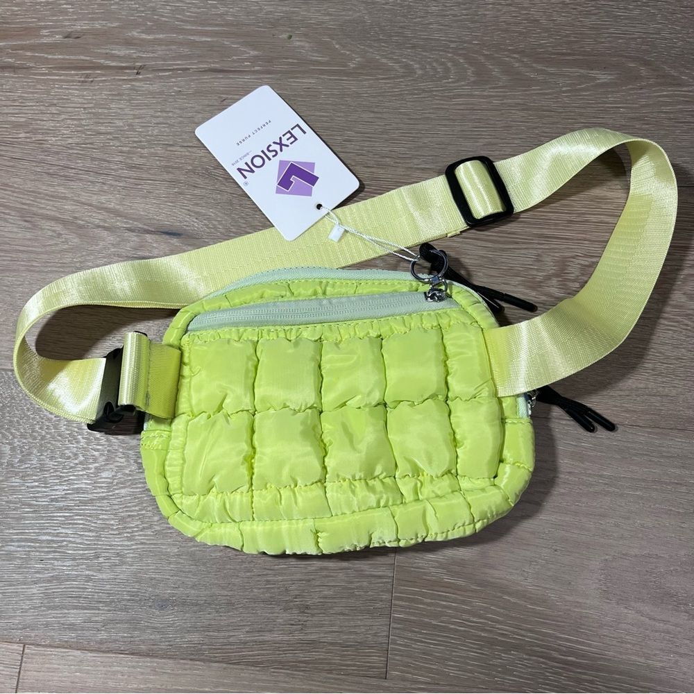 Lexsion Perfect Puffer Lime Quilted Belt  Bag Fanny Pack - Picture 4 of 5